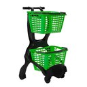 Ver imagem 1 de Carrinho De Supermercado Preto 2 Cesto 25 Litros Verde - Siris
