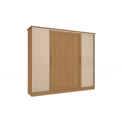Guarda Roupa 4 Portas de Correr 4 Gavetas Kappesberg Marrom/Canela/Macadâmia