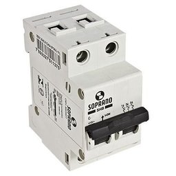 DISJUNTOR DIN SOPRANO SHB2 GII-C032A - 2 X 32A CURVA C 3KA - 2