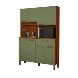 Armário Cozinha Completo Moderno Jade 8 Portas: Verde - 1