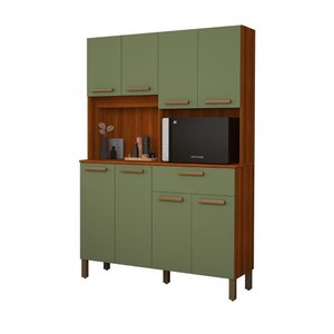 Armário Cozinha Completo Moderno Jade 8 Portas: Verde