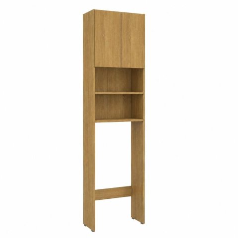 Armário de Banheiro para Vaso Sanitário 2 Portas 2 Prateleiras e Nichos 40cm Cor Mel - Mademóvel