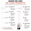 Ver imagem 4 de Kit de Facas Marmorizado com Acabamento Rose Gold 9 Peças