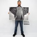 Ver imagem 2 de Quadro Decorativo em Canvas Elefante Preto e Branco - Chassi - 90 x 60cm