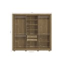 Ver imagem 4 de Guarda-Roupa 6 Portas e 2 Gavetas com Pés e Espelho Marrom/Nogueira/Fendi
