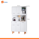 Ver imagem 7 de Armário de Cozinha Compacto 5 Portas e 1 Gaveta Multiuso Organizador