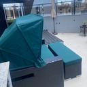 Ver imagem 5 de Chaise Concha com Puff em Fibra Sintética Sofá Área Externa Sofá com Toldo