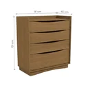 Ver imagem 3 de Cômoda para Quarto 4 Gavetas Kappesberg M260 Canela