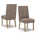 Ver mais imagens de Conjunto Sala Jantar Letícia Mesa 160 cm Canto Reto com Vidro 6 Cadeiras Espresso Móveis Off White/Nature/Linho