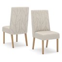 Ver mais imagens de Conjunto Sala Jantar Letícia Mesa 160 cm Canto Arredondado com Vidro 6 Cadeiras Espresso Móveis Off White/Nature/Linho