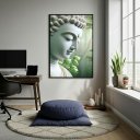 Ver imagem 2 de Quadro Decorativo Buda Sereno 70x50cm Mold Preta