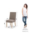 Ver imagem 4 de Conjunto Sala Jantar Letícia Mesa 160 cm Canto Arredondado com Vidro 6 Cadeiras Espresso Móveis Off White/Nature/Marrom Amêndoa