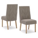 Ver mais imagens de Conjunto Sala Jantar Letícia Mesa 160 cm Canto Arredondado com Vidro 6 Cadeiras Espresso Móveis Off White/Nature/Marrom Amêndoa
