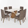 Conjunto Sala Jantar Letícia Mesa 160 Cm Canto Arredondado com Vidro 6 Cadeiras Espresso Móveis - 2