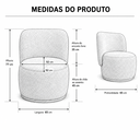 Ver imagem 4 de Poltrona Decorativa Bia Orgânica Corino Recepção Sala Estar Quarto