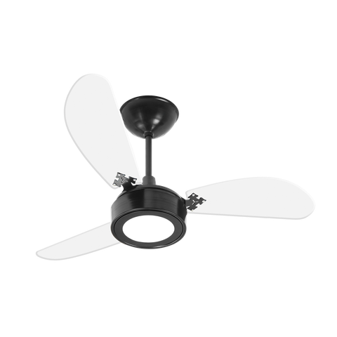 Ventilador de Teto New Cristal LED Preto/Transparente110 V