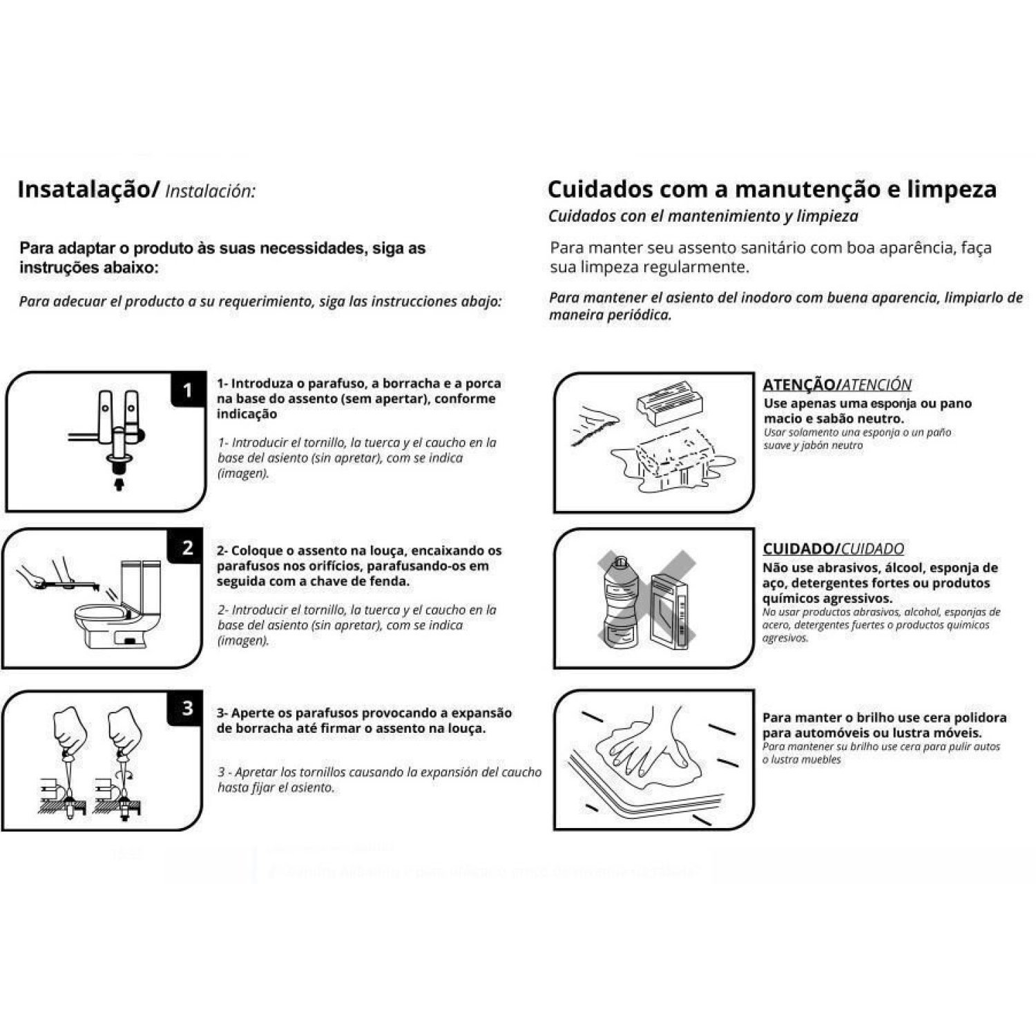 Assento Sanitário Poliéster Para Louça Vogue Plus Conforto (Deca) Aço Sedile - 6