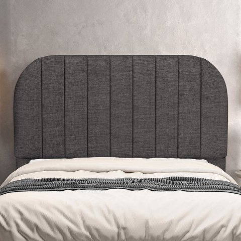 Cabeceira Cama Box King Estofada Orgânica 195cm Alice W01 Linho Cinza Escuro - Lyam Decor