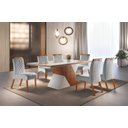 Ver imagem 1 de Sala de Jantar Completa 6 Cadeiras 2,0x1,0m - Helena - Requinte Salas