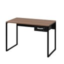 Ver imagem 3 de Mesa para Escritório Escrivaninha Industrial com Gaveta 1,00m - Nogal/preto
