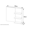 Ver imagem 3 de Armário C/ Balcão Banheiro Suspenso Bn3606 S/cuba 60cm e Espelho Bn3608 Amêndoa - Tecno Mobili