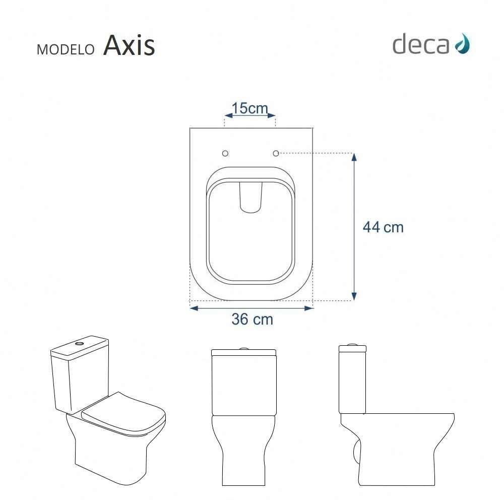 Assento Sanitário Soft Close Axis Ébano Fosco (Preto Fosco) para vaso Deca - 3