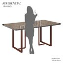 Ver imagem 4 de Mesa para Sala de Jantar Retangular 160x90cm MDF com Vidro Lunna Cinza/Marrom/Grafite