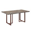 Ver imagem 1 de Mesa para Sala de Jantar Retangular 160x90cm MDF com Vidro Lunna Cinza/Marrom/Grafite