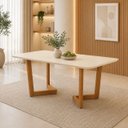 Ver imagem 2 de Mesa de Jantar 1,60m Evolution Design Premium para 6 Lugares - Off-white
