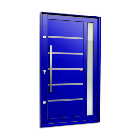 Porta Pivotante Alumínio Lambril Miraggio c/Pux.Esq. Elite Azul 240x120 Brimak