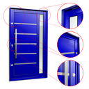 Ver imagem 2 de Porta Pivotante Alumínio Lambril Miraggio c/Pux.Esq. Elite Azul 240x120 Brimak