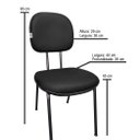 Ver imagem 2 de Cadeira para Escritório Fixa Secretaria Pé Palito Courvin Sintetico Vermelha Recepção Clinicas