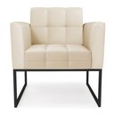 Ver imagem 4 de Kit 2 Poltronas Elisa Corino Base Metálica Industrial Preto - D'Rossi Bege