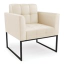 Ver imagem 3 de Kit 2 Poltronas Elisa Corino Base Metálica Industrial Preto - D'Rossi Bege