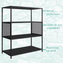 Ver imagem 3 de Estante Estilo Industrial 94 Cm com Tela P1024 Preto Pp