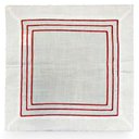 Ver imagem 1 de Guardanapo Avulso Quadrado 45x45cm 4526 - Rafimex Branco/vermelho