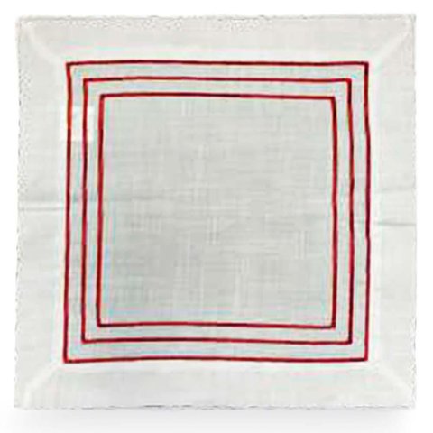 Guardanapo Avulso Quadrado 45x45cm 4526 - Rafimex Branco/vermelho