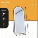 Ver mais imagens de Espelho Jateado com Led Grande Corpo Inteiro com Moldura com Suporte de Chão 170x70cm Luxo Preto