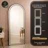 Espelho Jateado com Led Grande Corpo Inteiro com Moldura com Suporte de Chão 170x70cm Luxo Preto - 7