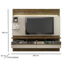 Ver imagem 3 de Painel Home para Tv 65 Polegadas com Led Sala 2 Portas com Espelho Mdf Marrom Madeira Off White