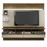 Painel Home para Tv 65 Polegadas com Led Sala 2 Portas com Espelho Mdf Marrom Madeira Off White - 2