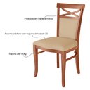 Ver imagem 3 de Cadeira Decorativa Sala de Jantar Minos Madeira Maciça com Puxador Poliéster Creme - Gran Belo