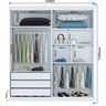 Guarda-roupa Solteiro Smart com Espelho 100% Mdf 2 Portas 3 Gavetas Bom Pastor - Branco - 3