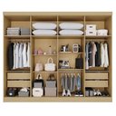 Ver imagem 2 de Guarda-roupa Casal Pinheiro 8 Portas 4 Gavetas com Espelho Jequitibá/granizo - Pnr Móveis