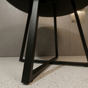 Ver imagem 5 de Mesa de Jantar Redonda 110cm Preta em MDF com Base de Ferro Moderna para Sala de Jantar