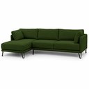 Ver imagem 1 de Sofá Sala de Estar Atena Chaise Esquerdo Pés de Ferro 284cm 5 Lugares Linho Verde M1 - Monari Design