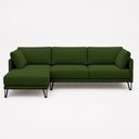 Ver imagem 5 de Sofá Sala de Estar Atena Chaise Esquerdo Pés de Ferro 284cm 5 Lugares Linho Verde M1 - Monari Design