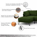 Ver imagem 4 de Sofá Sala de Estar Atena Chaise Esquerdo Pés de Ferro 284cm 5 Lugares Linho Verde M1 - Monari Design
