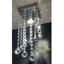 Ver imagem 1 de Lustre de Cristal Legítimo K9 Base Inox 14x14 Cm e 30 Cm Altura - Transparente