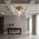 Ver imagem 2 de Lustre de Cristal Legítimo K9 Base Inox 14x14 Cm e 30 Cm Altura - Transparente